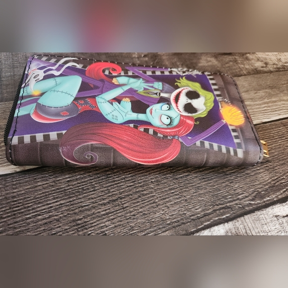 Nightmare Before Christmas Jack and Sally Horror Tim Burton Zippered Wallet - Picture 3 of 9